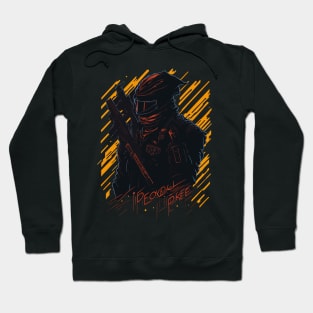 Soldier with assault rifle and helmet in action Hoodie